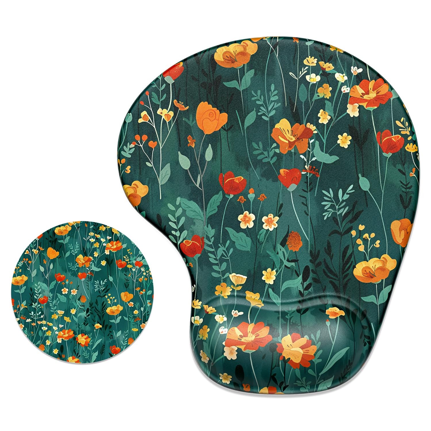 ITNRSIIET Ergonomic Mouse Pad Coaster Set with Gel Wrist Support Wrist Rest S...
