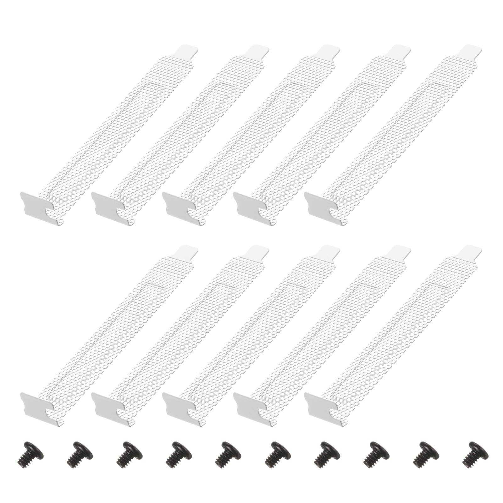 PCI Slot Cover Dust Filter, 10 Pcs Blanking Plate Expansion Blank Plate, White