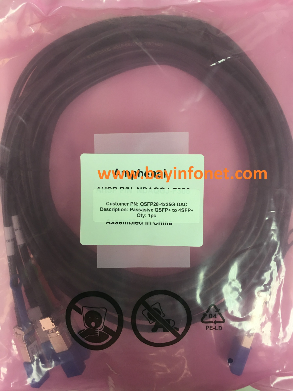 QSFP28-4x25G-DAC-3M JNP-100G-4X25G-3M Juniper Compatible Cable 3 Meters New