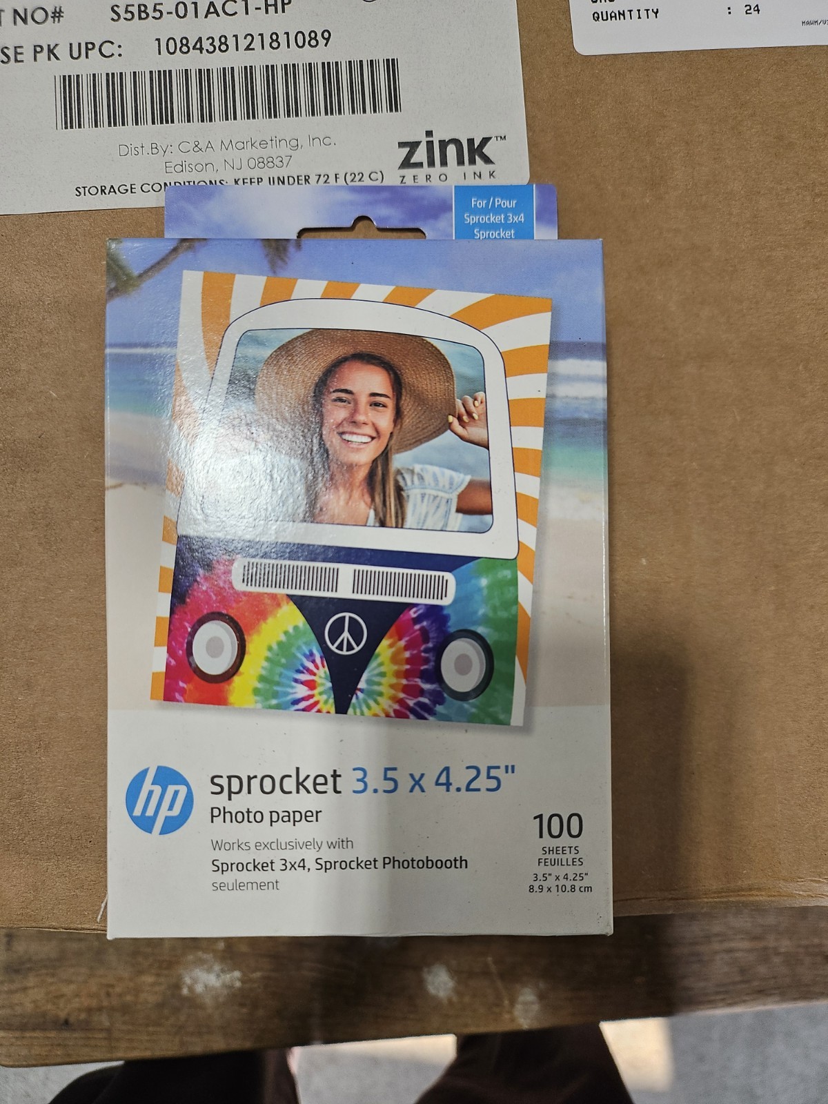 HP SPROCKET 3.5 X 4.25" PHOTO PAPER HPIZ3X4100 3X4 SPROCKET SOLD BY CASE