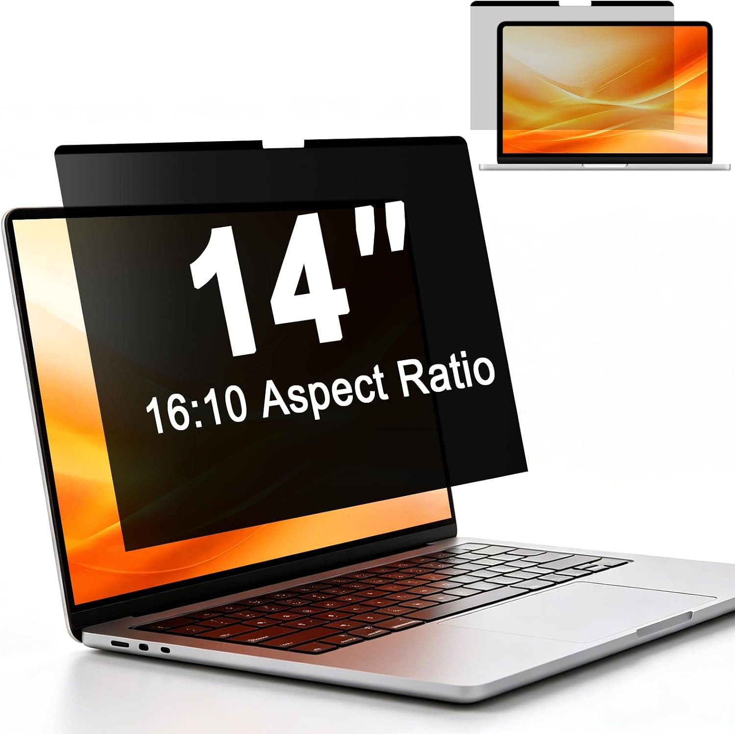 Magnetic Laptop Privacy Screen 14 Inch 16:10 (302 * 188Mm)- Removable Anti-Glare