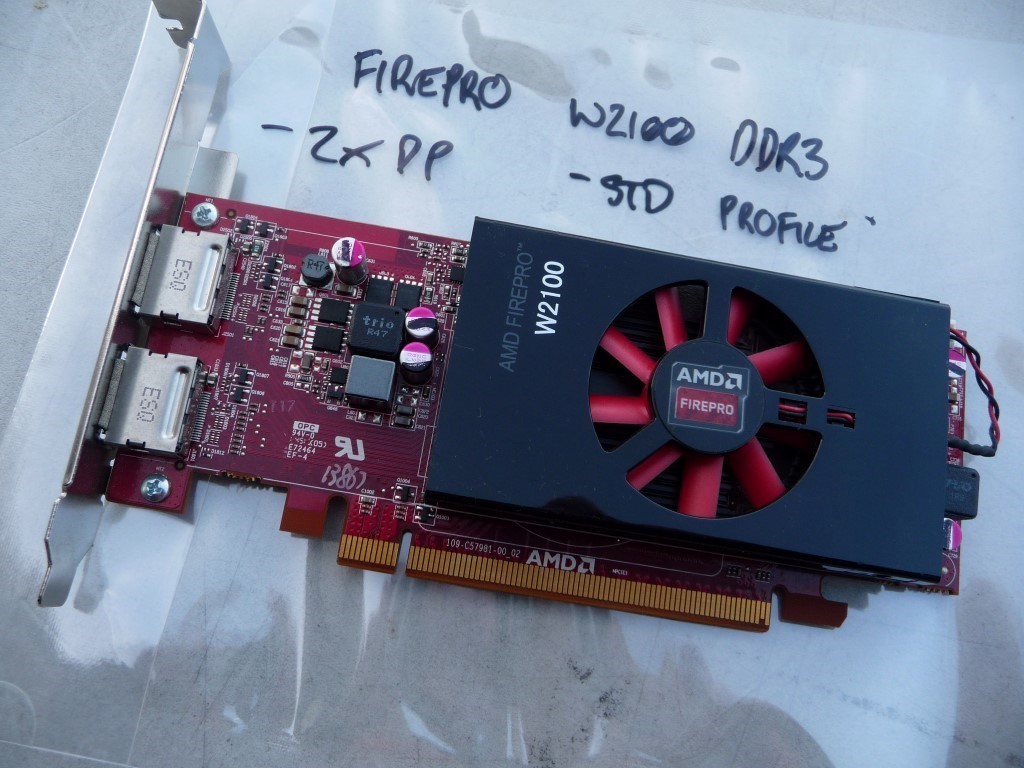 AU SELLER AMD FirePro W2100 2GB DDR3 PCI-E 2XDP Low Prof  0Y5FR3  GPU - TESTED