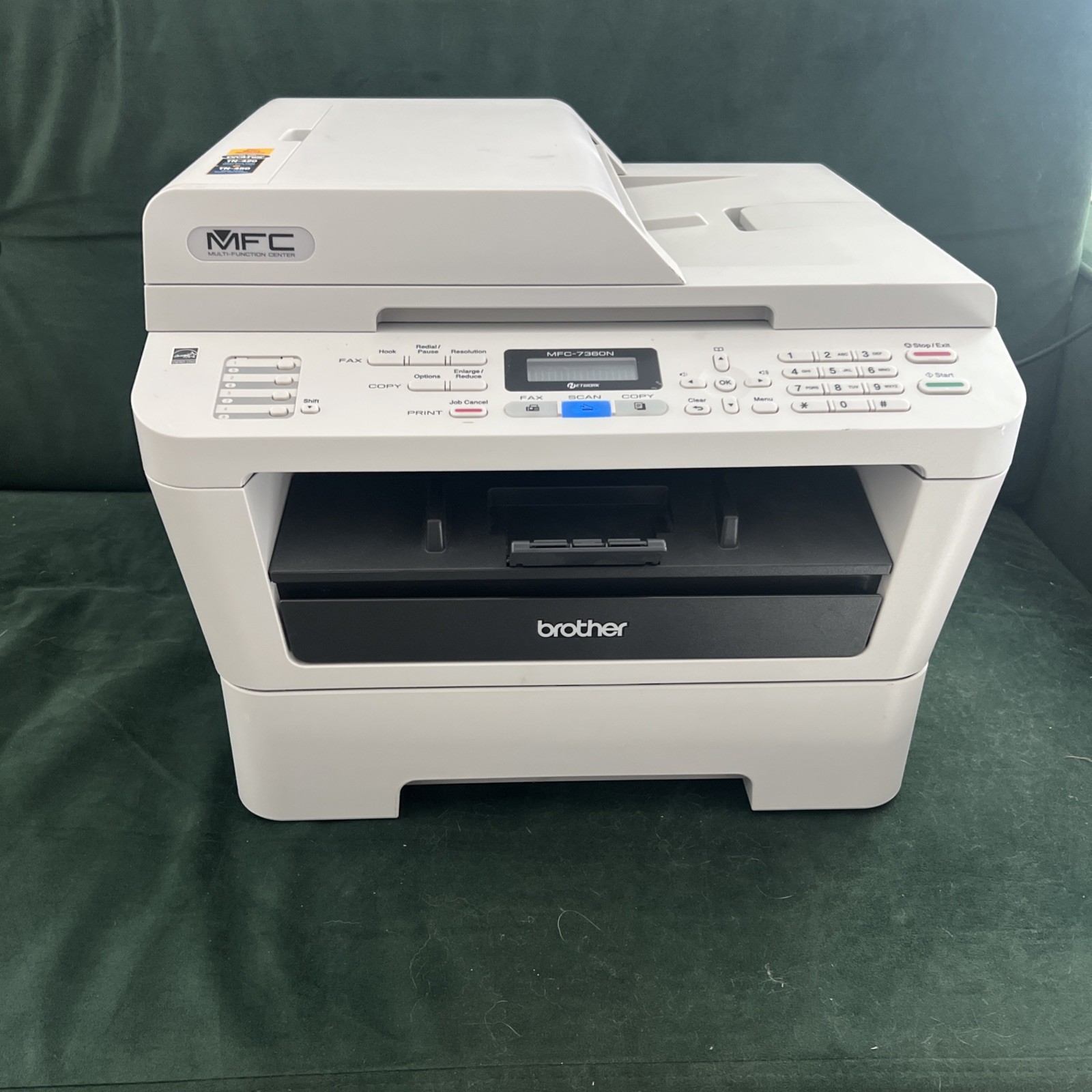 Brother MFC-7360N Mono Laser Printer 2.2k Page Count LOW USE W/ New Toner