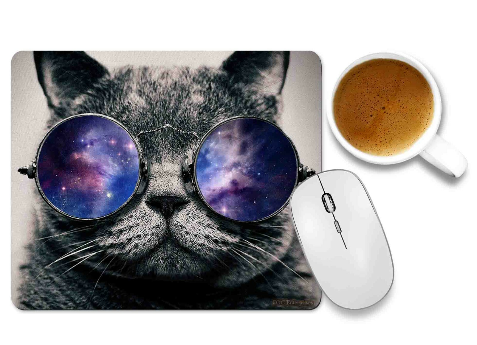 Funny Cat Sunglasses Mouse pad Non-Slip Rubber Base Rectangle Gaming Mousepad