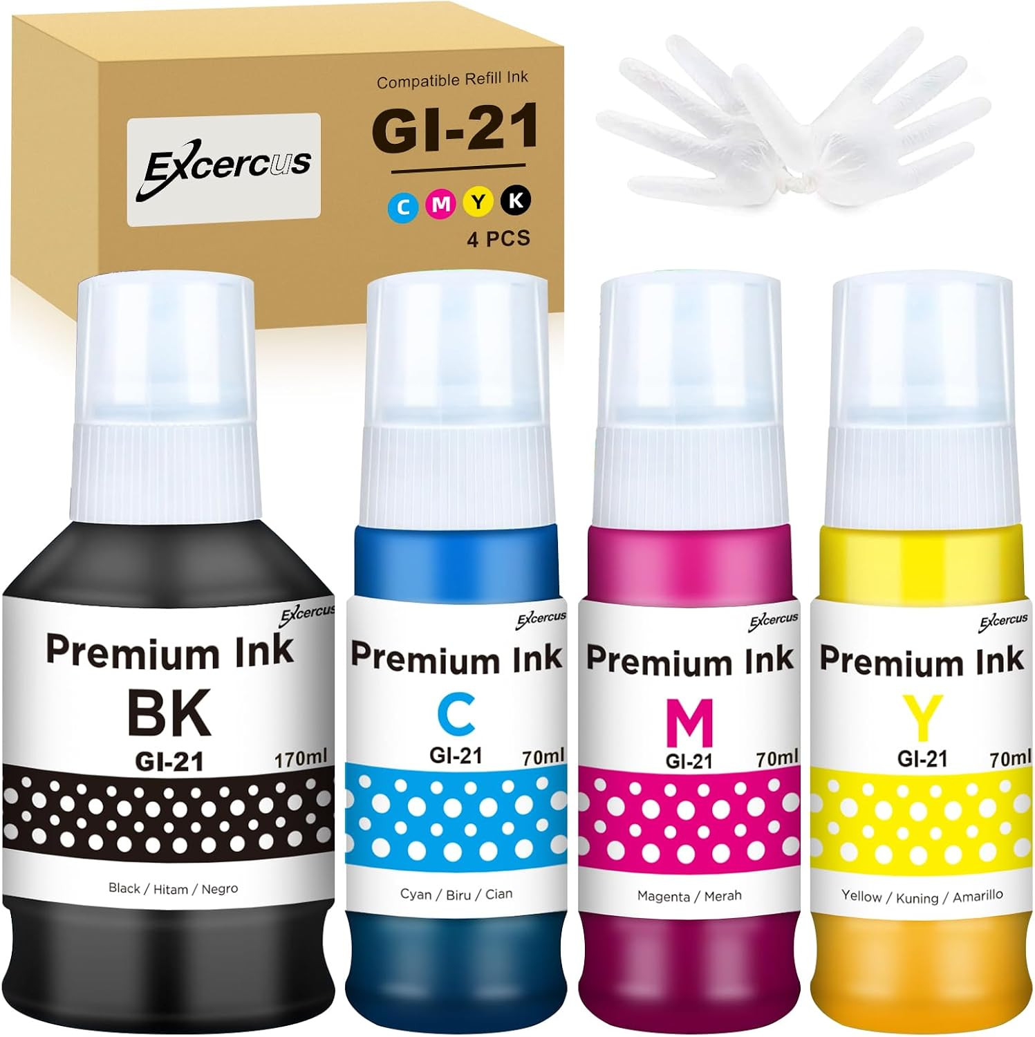 GI-21 Ink Bottles Compatible for Canon GI-21 GI21 Ink Refill Bottles for Canon G
