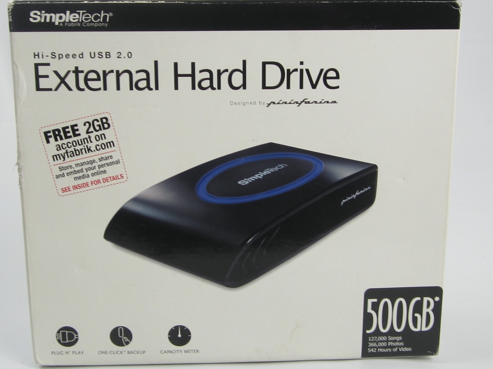 SimpleTech SimpleDrive  External Hard Drive 500GB USB 2.0 7200RPM HDD