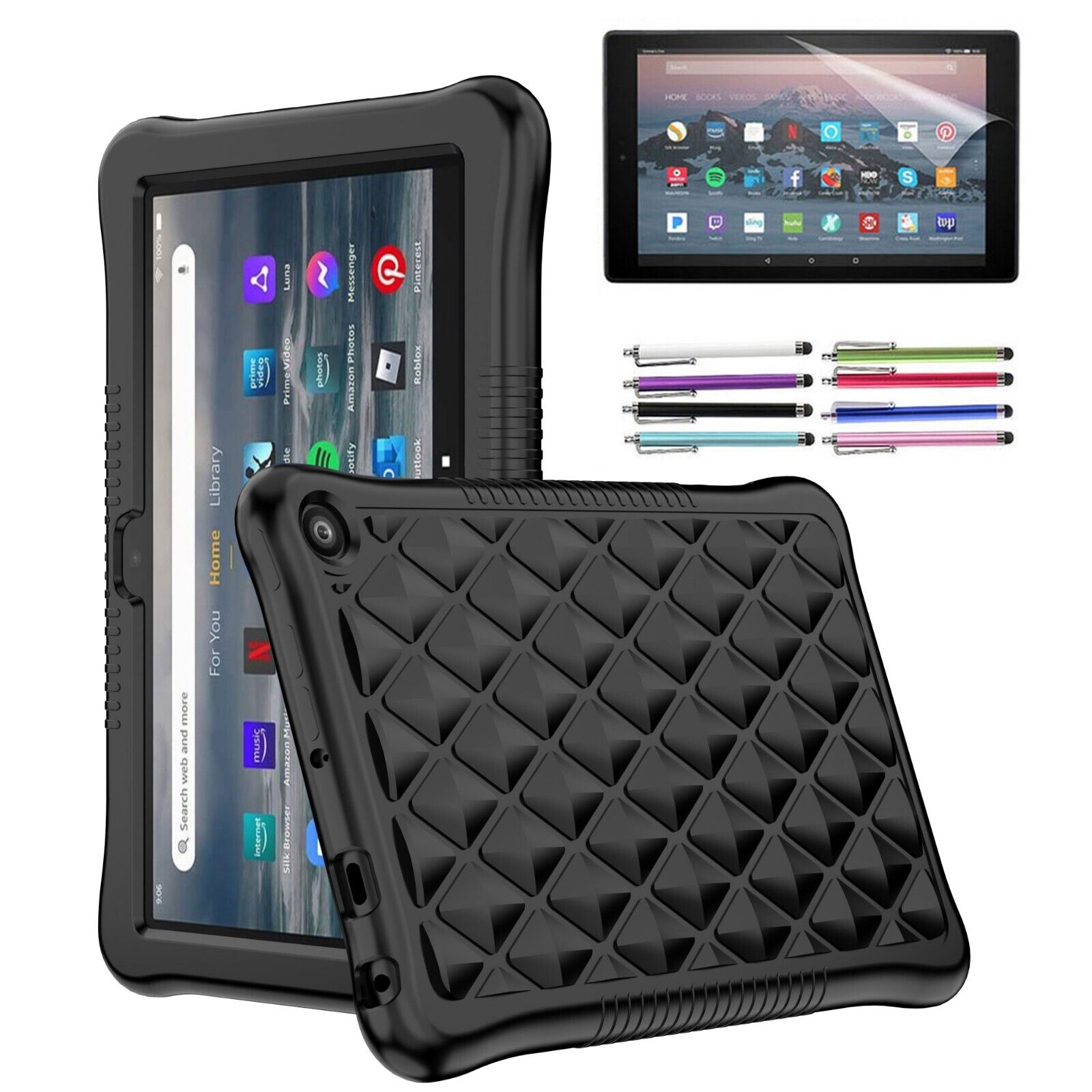 For Amazon Fire 7 2022 12th Gen 7 inch Tablet Case Cover + Free Screen Protector