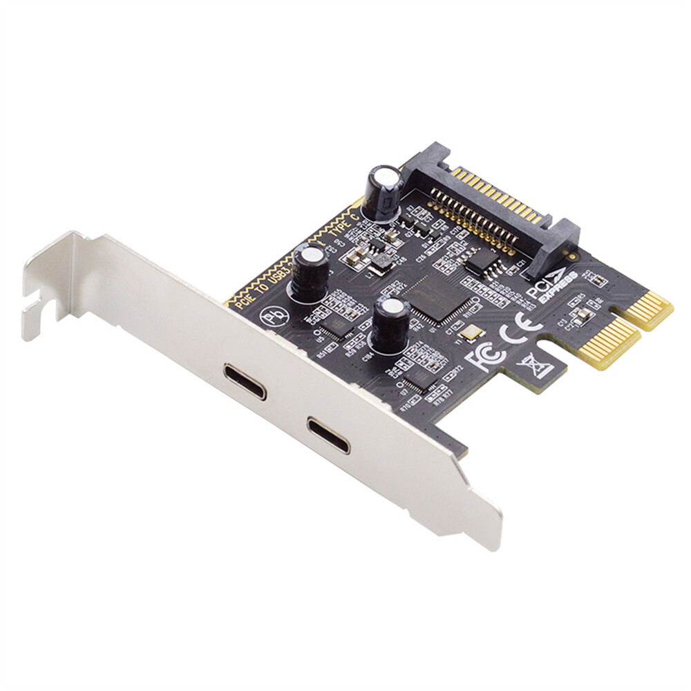 CY 5Gbps USB3.1 Gen1 Dual Type-A & Type-C USB-C Female to PCI-E Express 1x Card