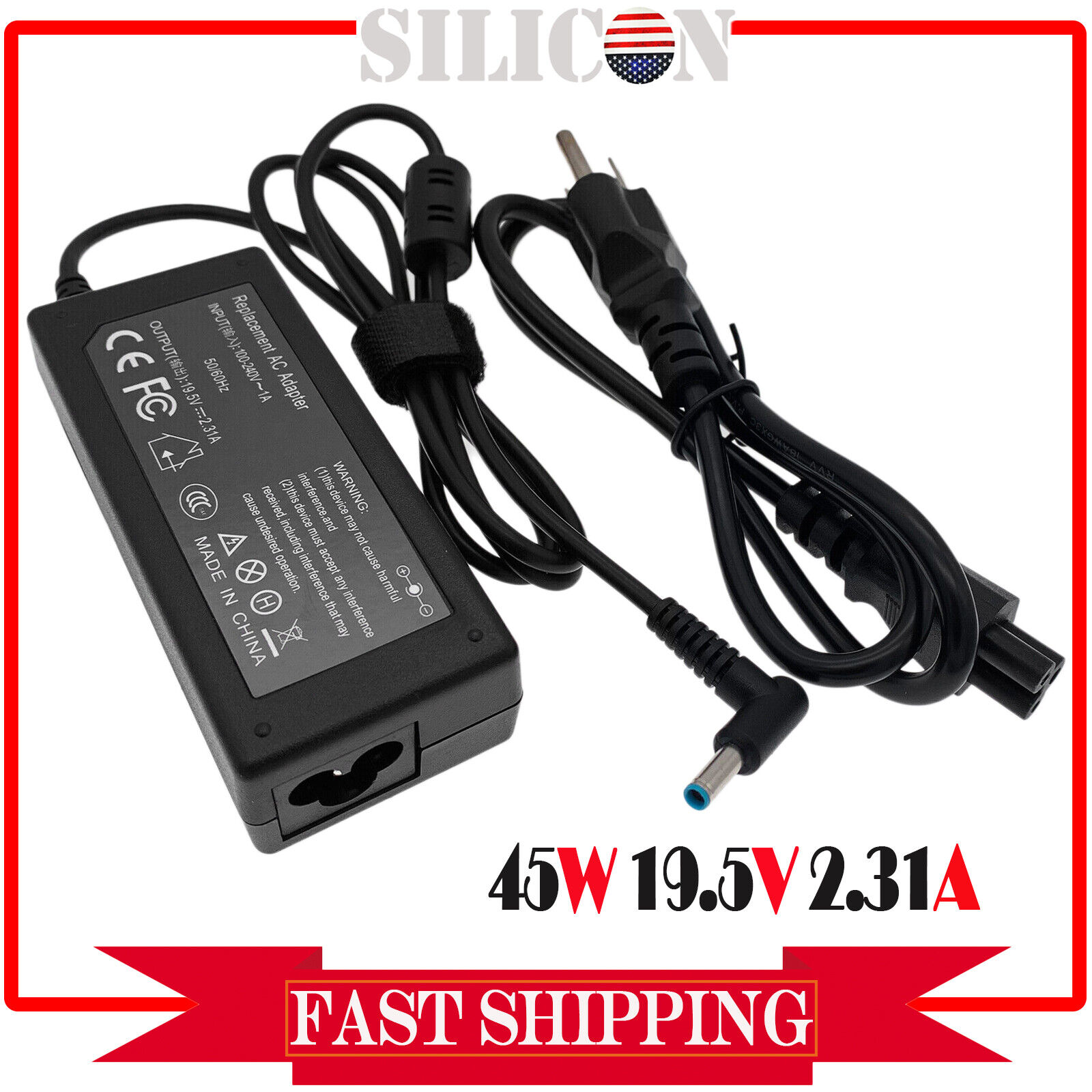 45W AC Adapter Charger Power Cord For HP 15-F100DX 15-F111DX 15-F162DX 15-F205DX