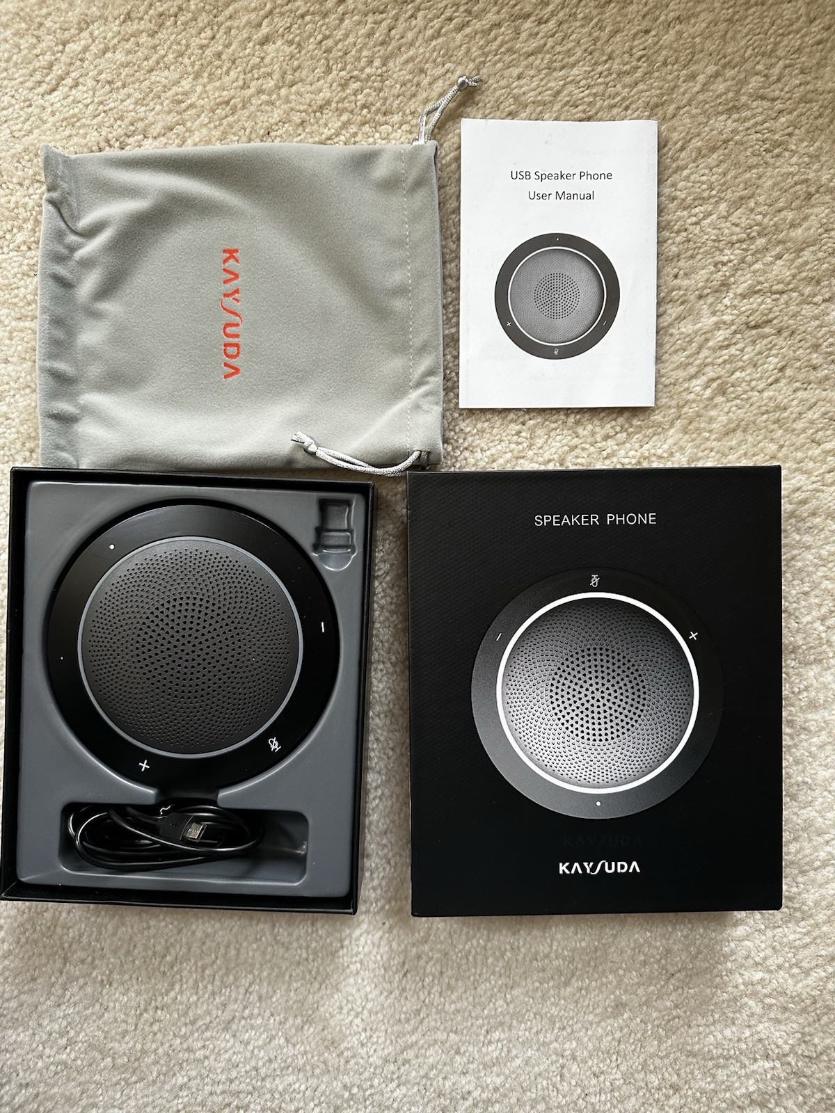 KAYSUDA USB Speakerphone 360° Omnidirectional Microphone SP200U