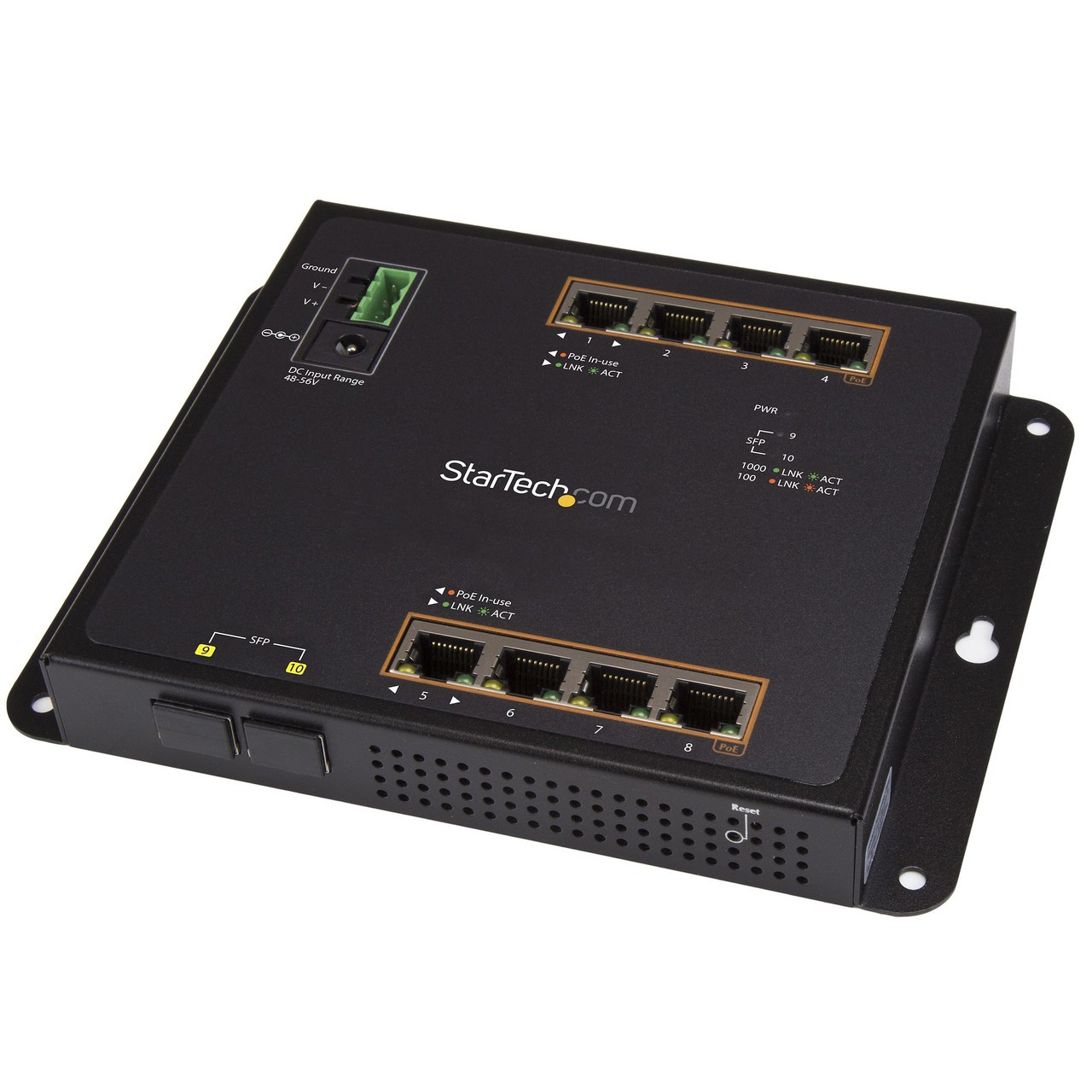 Startech INDUSTRIAL 8PORT GIGABIT POE+ SWITCH W/2 SFP SLOTS 30W MANAGED 2YR