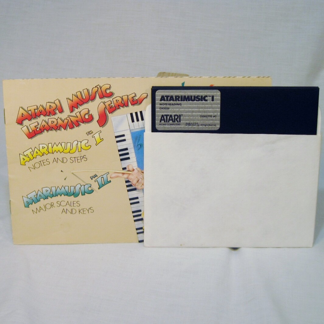 Atari Music I Computer Software 5 1/4" Discs Notes Whole Half Steps w/ Manual
