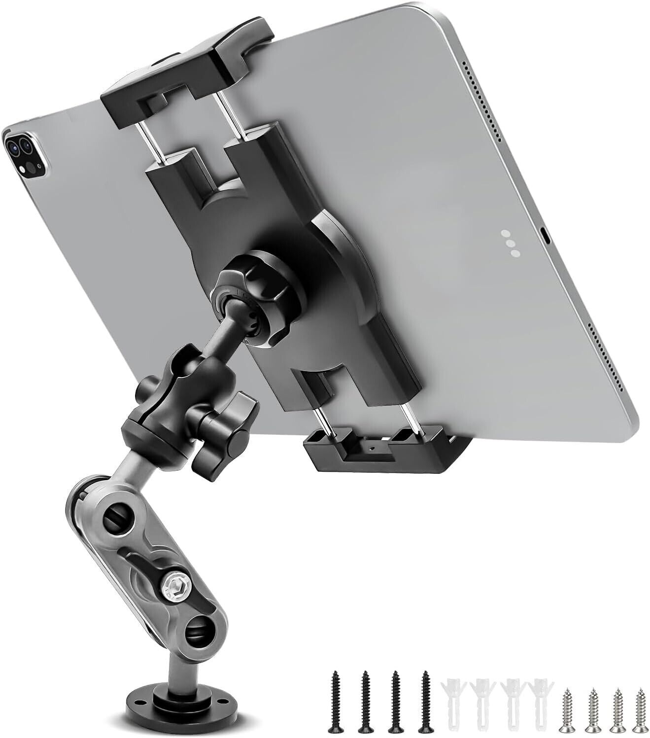 Aluminum Heavy Duty Drill Base Tablet Holder Car Mount Dashboard, 360° Adjust...