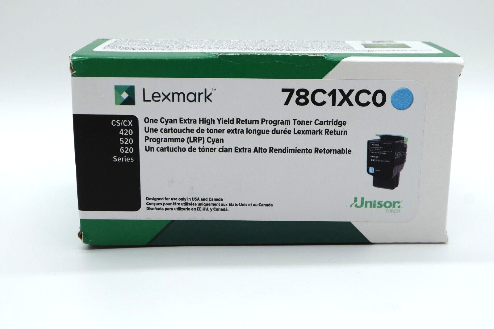 Genuine Lexmark 78C1XC0 Cyan Extra High Yield Return Program Toner Cartridge