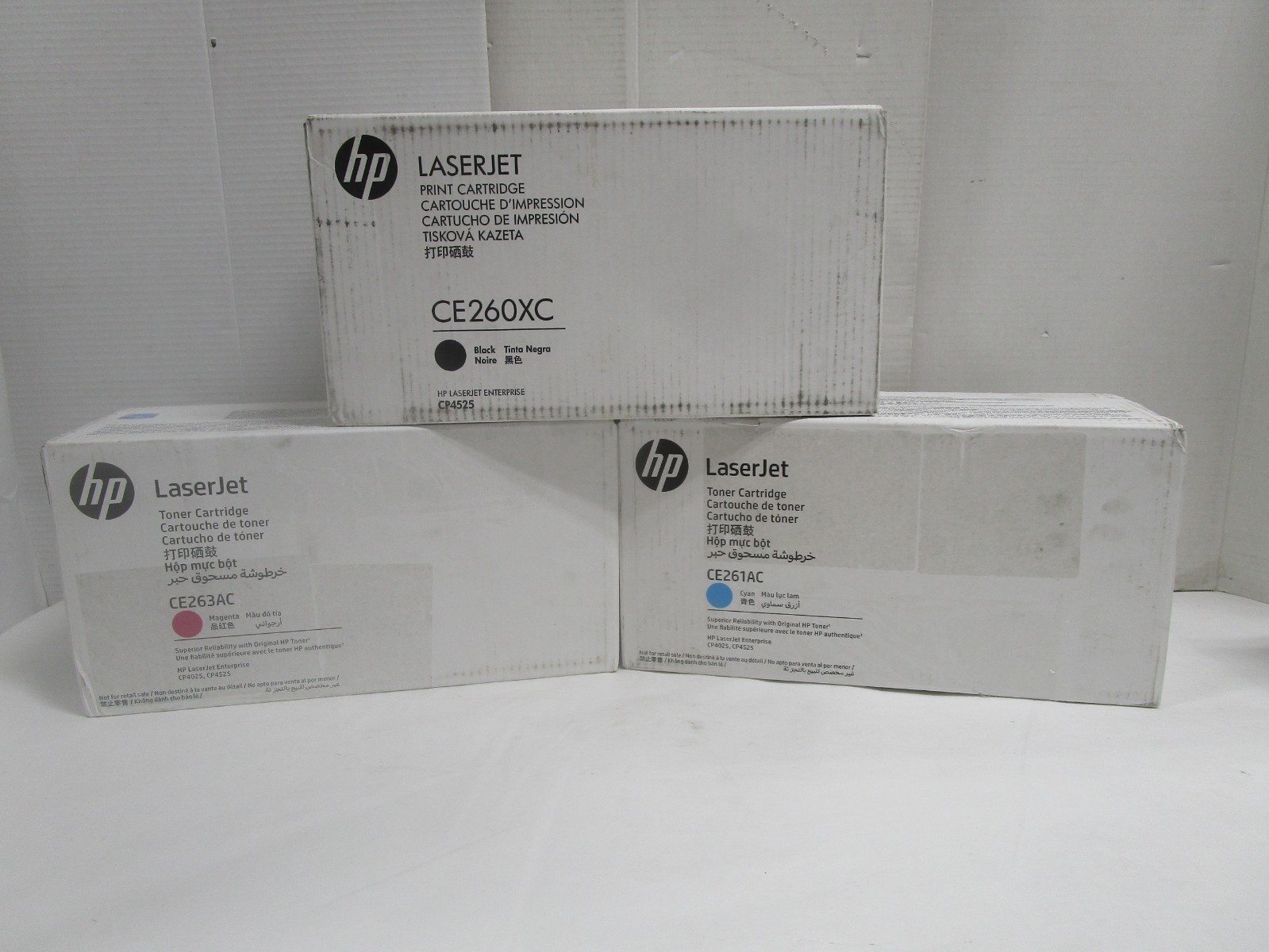 HP 648A LaserJet Print TONER CE260XC CE261AC CE263AC LOT SET OF 3 CP4025 CP4525