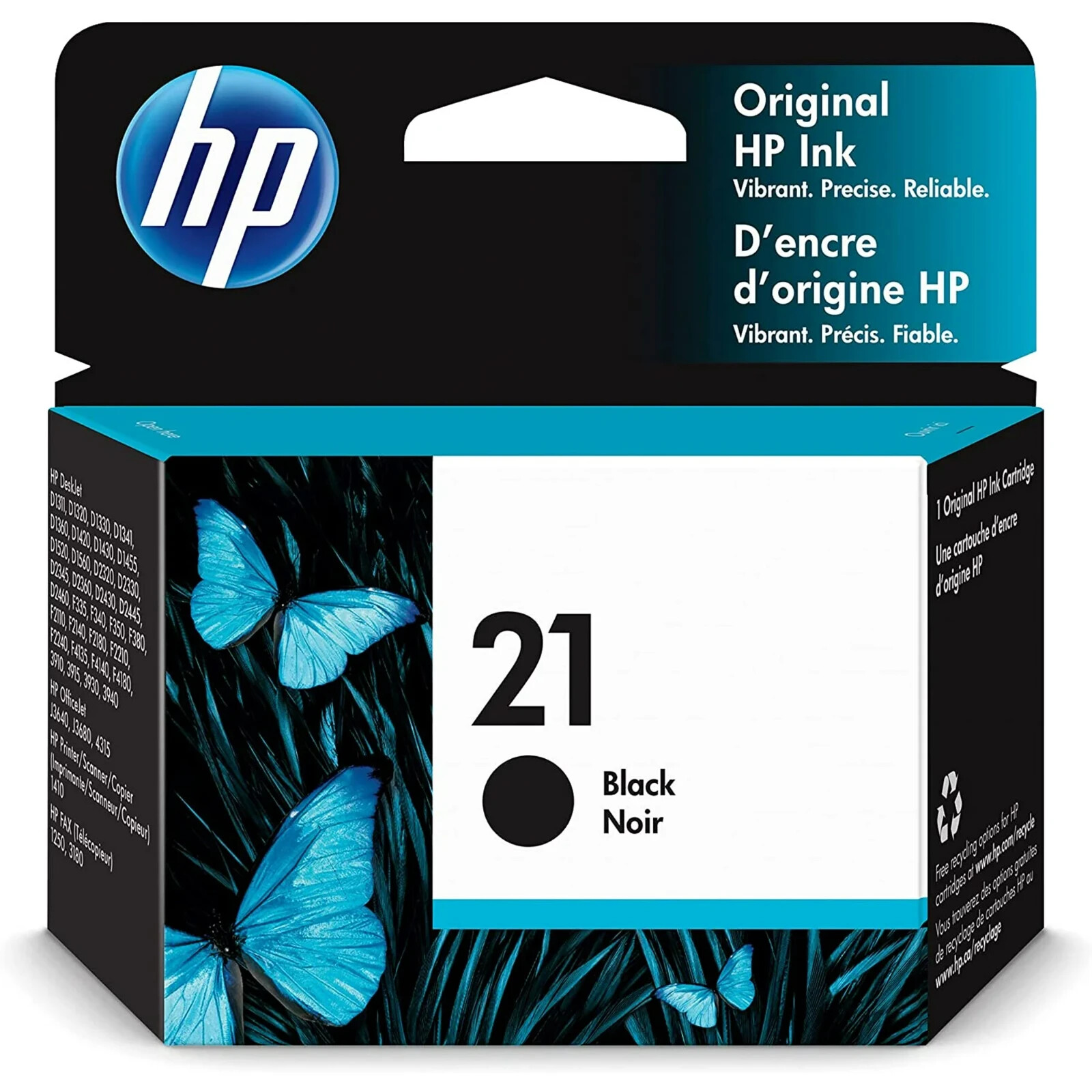 GENUINE HP 21 Black Ink Cartridge for DeskJet D1300 D1400 C9351AN