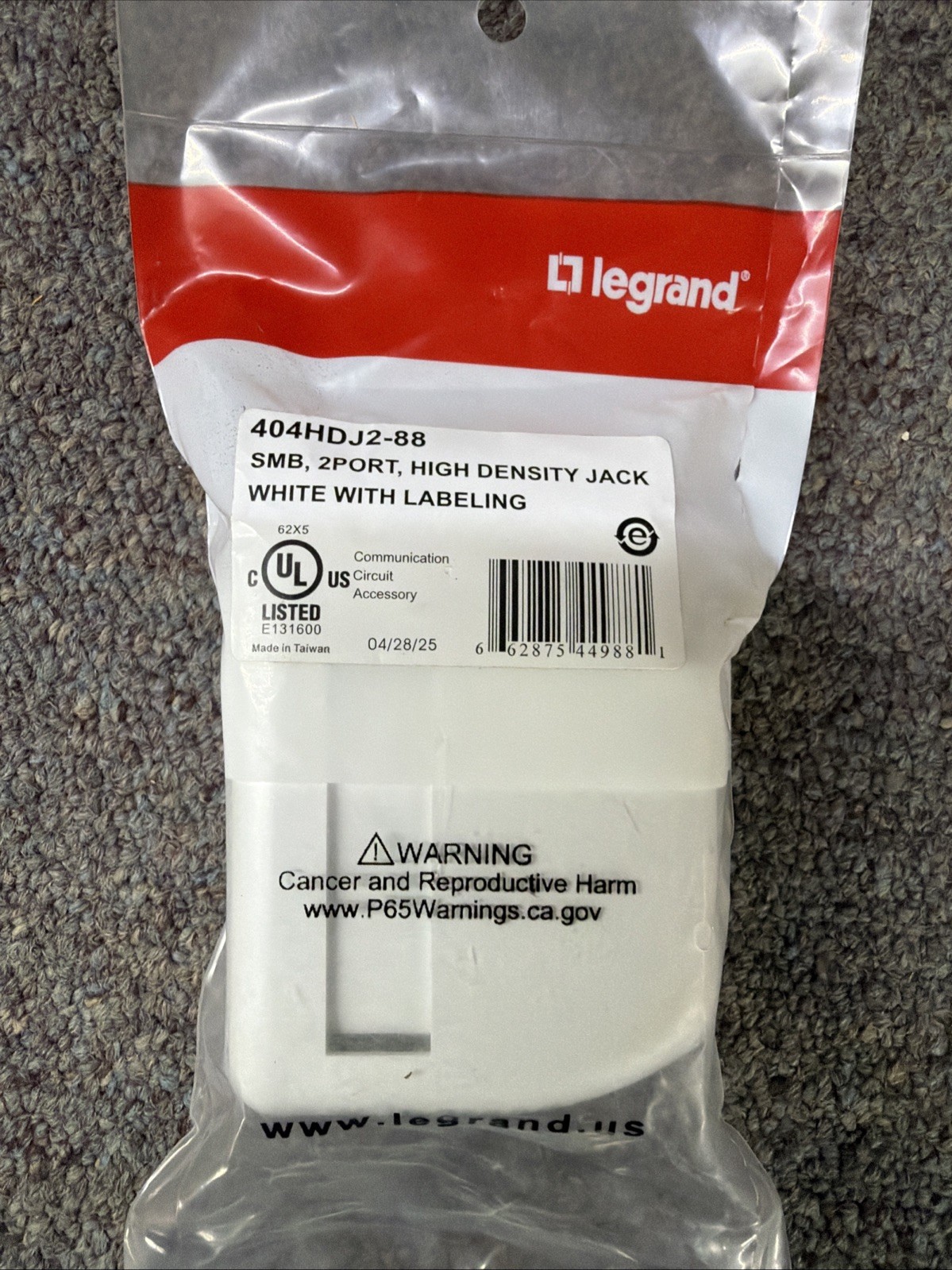 Legrand Mounting Box for High Density Jack Module White 404HDJ2-88