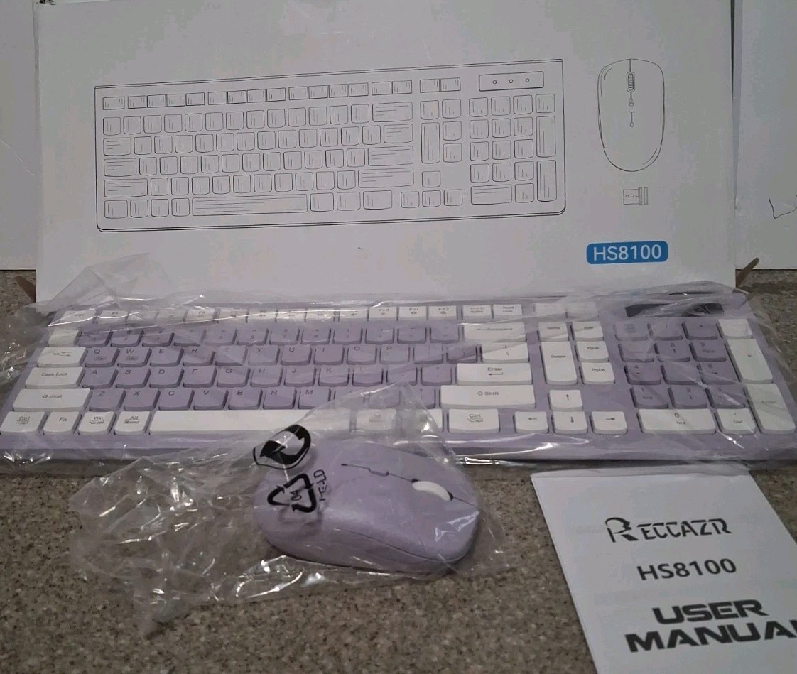 RECCAZR Wireless Keyboard and Mouse Combo, 12 Multimedia and Shortcut Keys, 3...