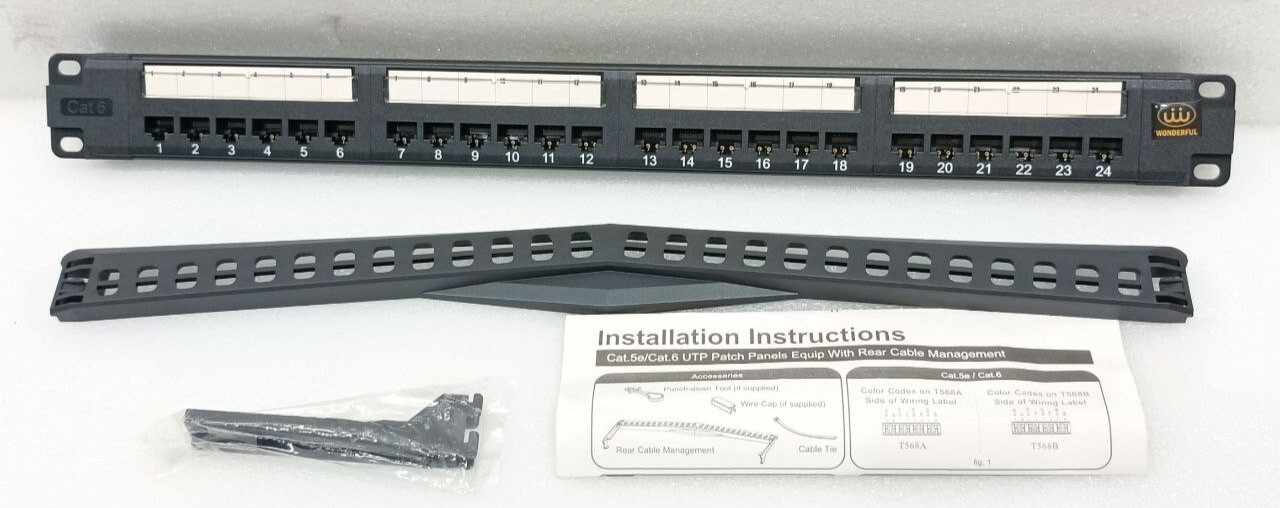 Wonderful CAT6 Inline Patch Panel 24-Port Ethernet RJ-45 NEW