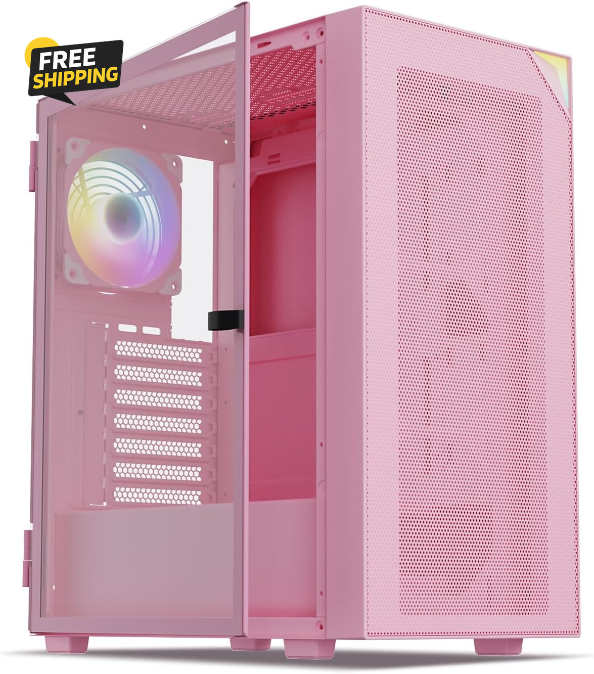 AL800 Mid Tower ATX PC Computer Case - Door Opening Design Tempered Glass