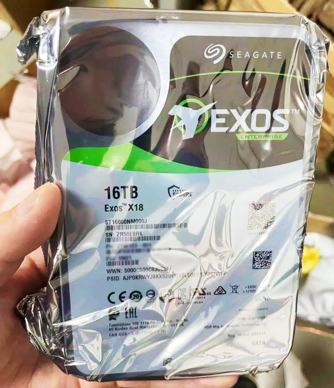 For Seagate Exos16TB Enterprise HDD X18 SATA 512e/4Kn 7200RPM 256MB ST16000NM00J