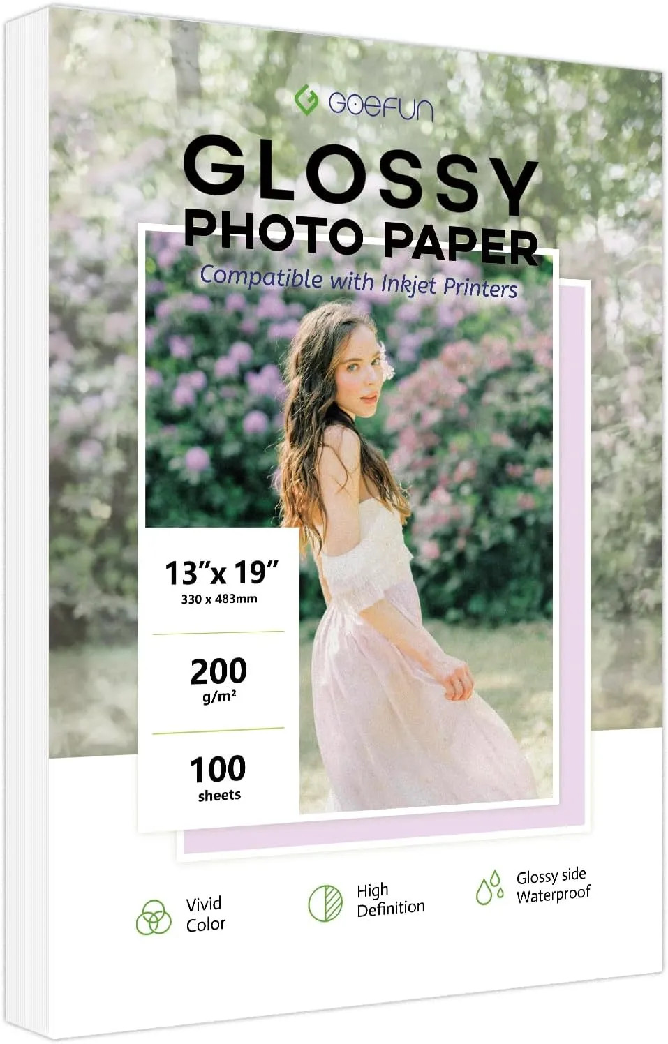 13x19 Inch Glossy Photo Paper 54 LB Professional Inkjet Printer Paper 100 Sheets