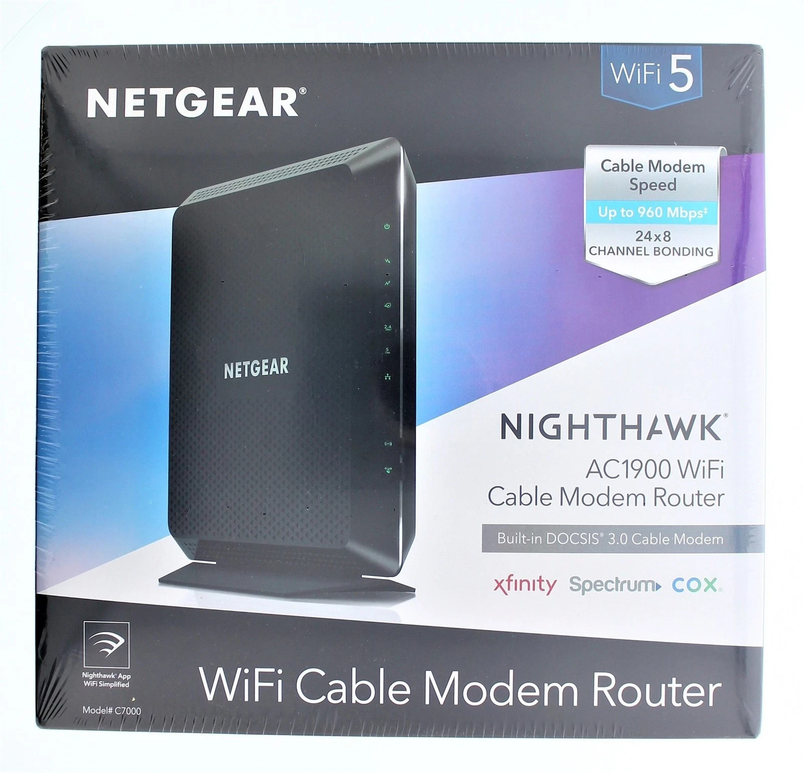 NETGEAR Nighthawk AC1900 C7000V2 Wi Fi Cable Modem Router NEW 