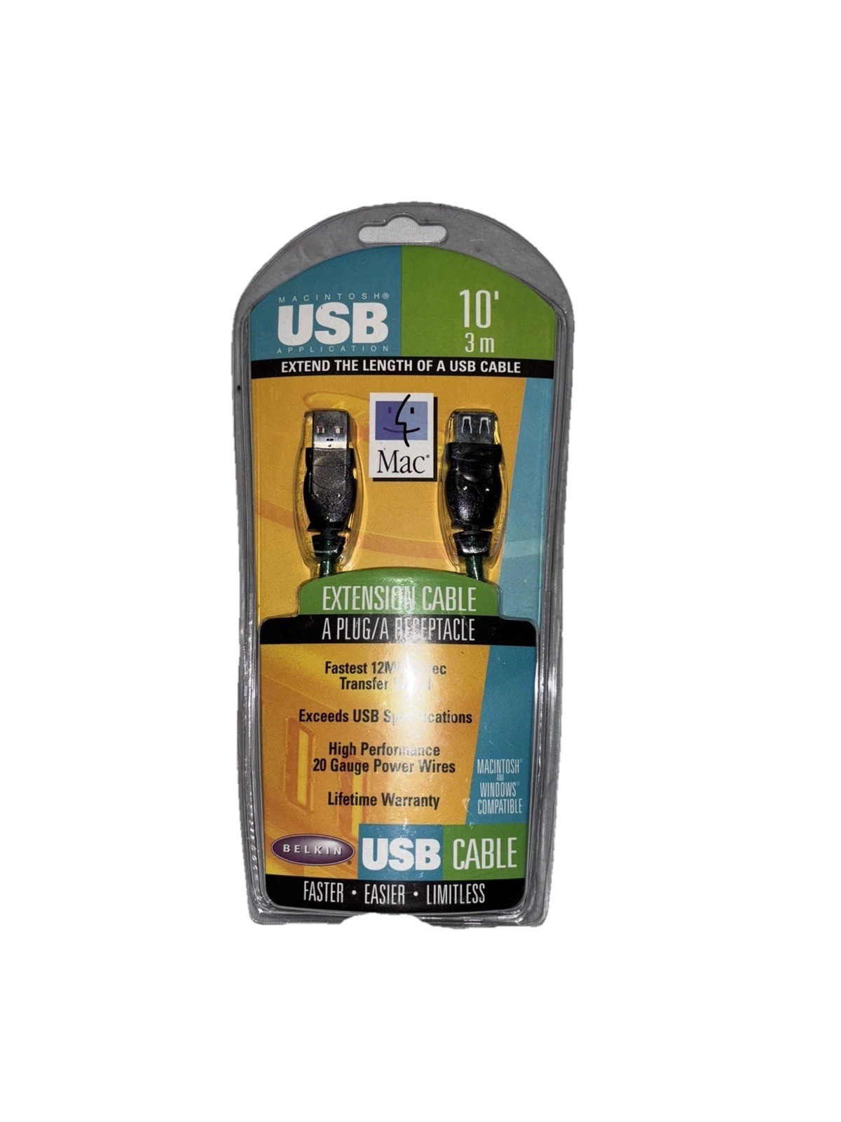 Belkin USB Extension 10ft New A Plug A Receptacle 