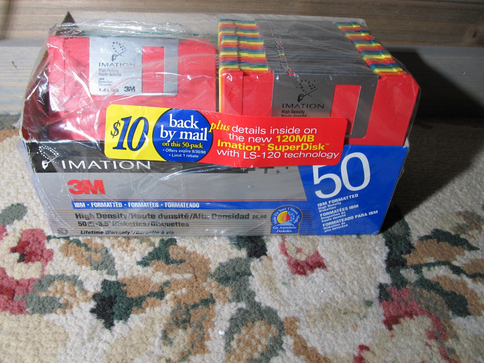 Imation Multi Color Diskettes 35 Pack IBM High Density Floppy Discs Open Box