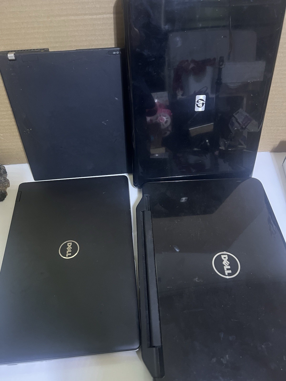 Lot of 4 Old Laptops IBM/hp/dell For Parts/ Repair AS-IS NOT WORKING