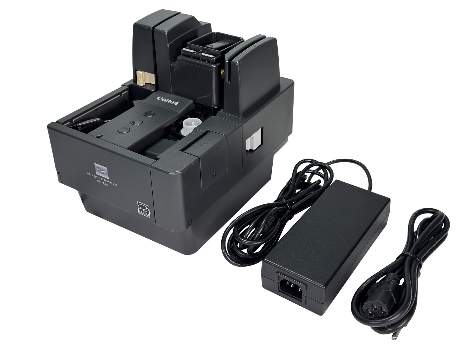 Canon ImageFormula CR-120 Cheque Scanner Reader M112060 w/o Top Cover w/ Adapter
