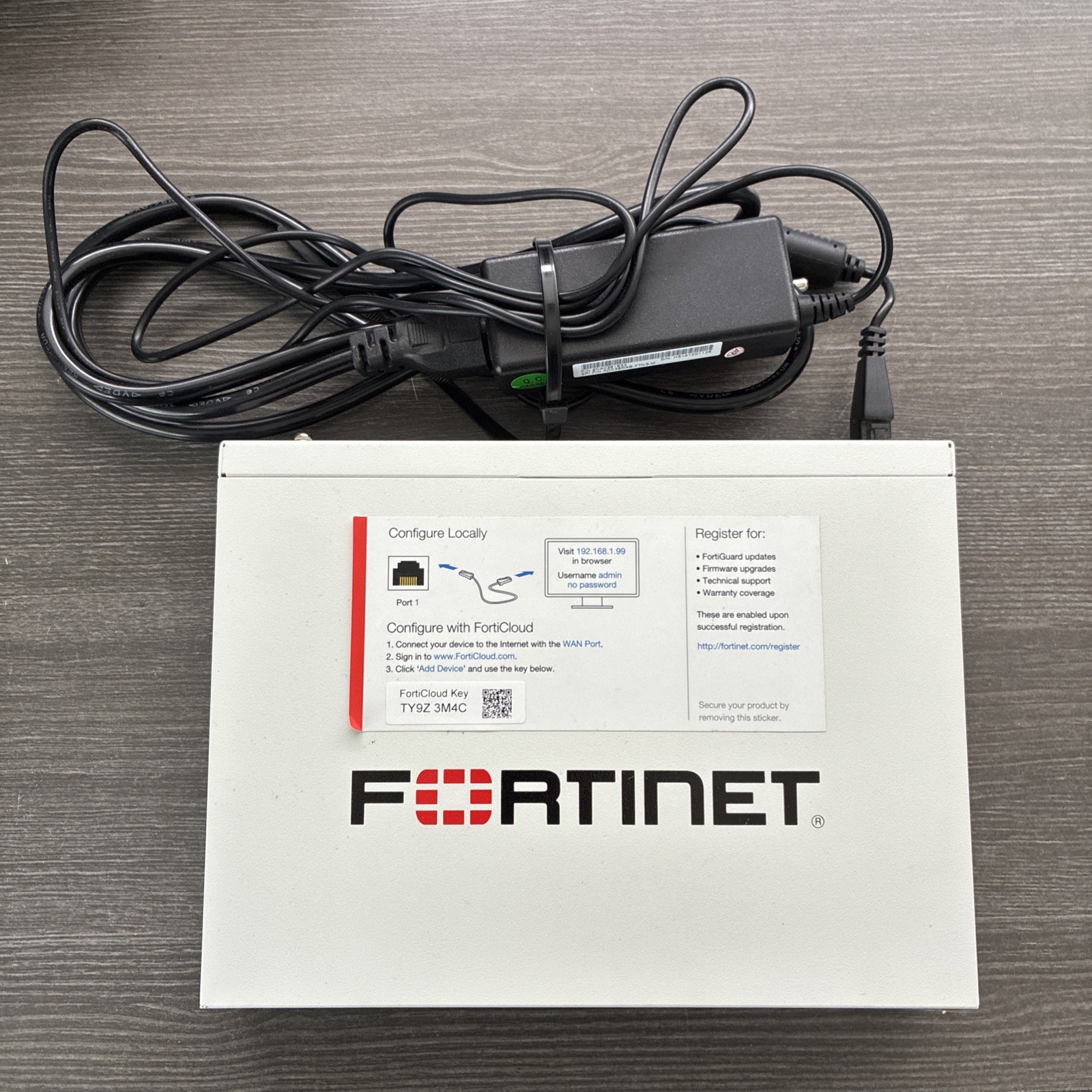 Fortinet Fortigate 60E Firewall *FG-60E* with AC adaptor -- GOOD CONDITION