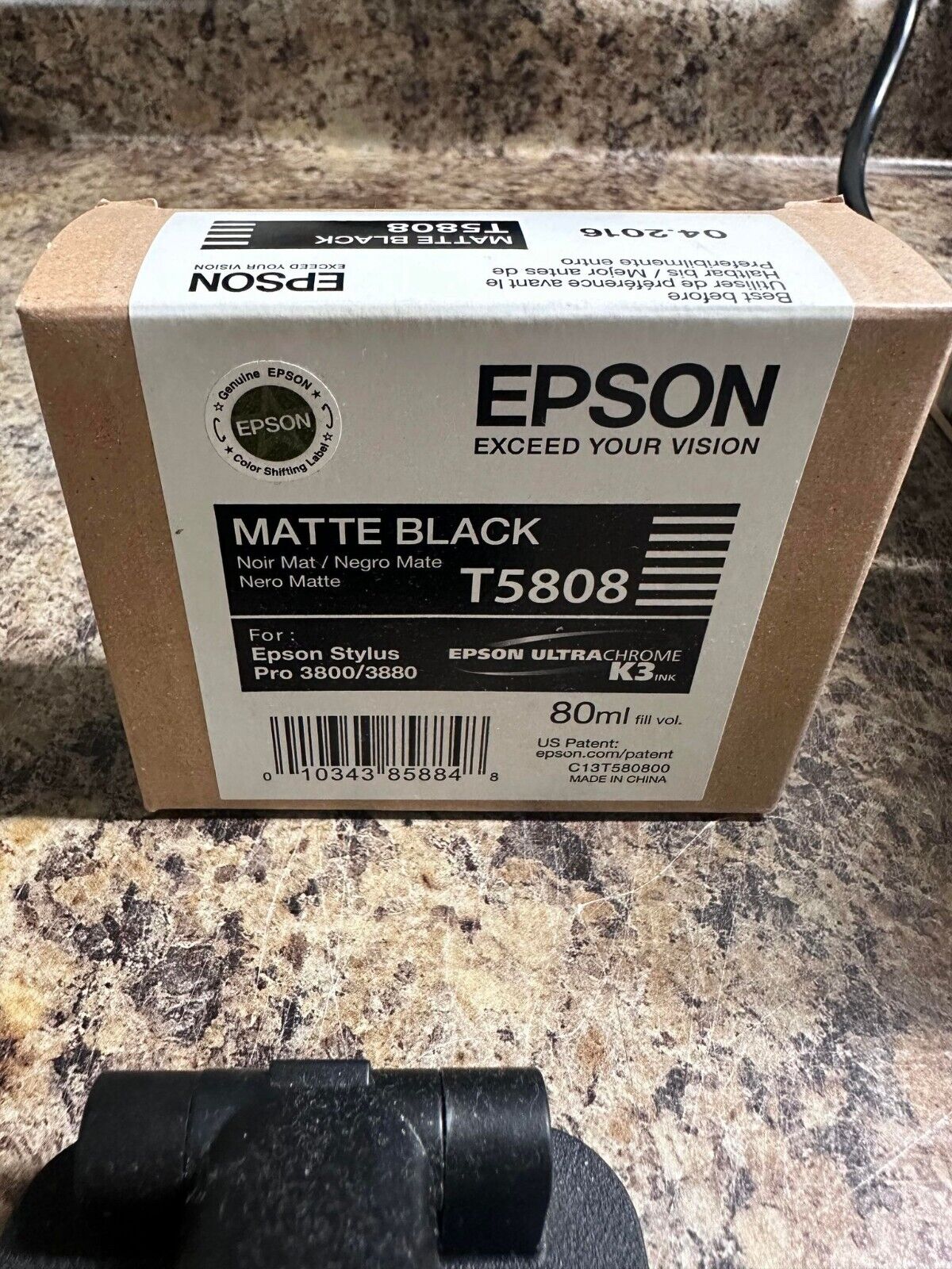 Epson T5808 Matte Black ink Cartridge for Stylus Pro 3800/3880 OEM