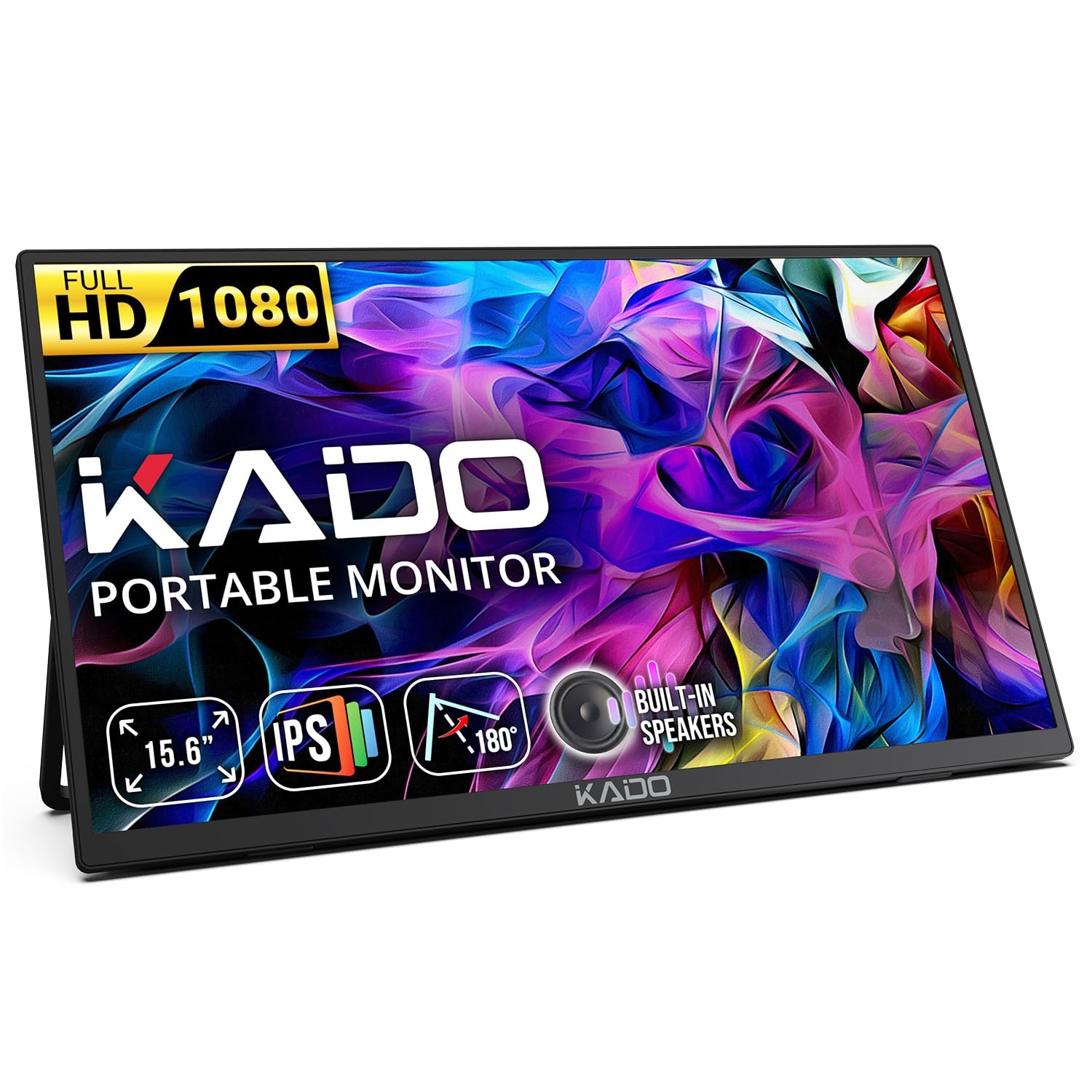 Kado 15.6Inch 75Hz Portable Monitor, FHD 1080p USBC miniHDMI IPS Display