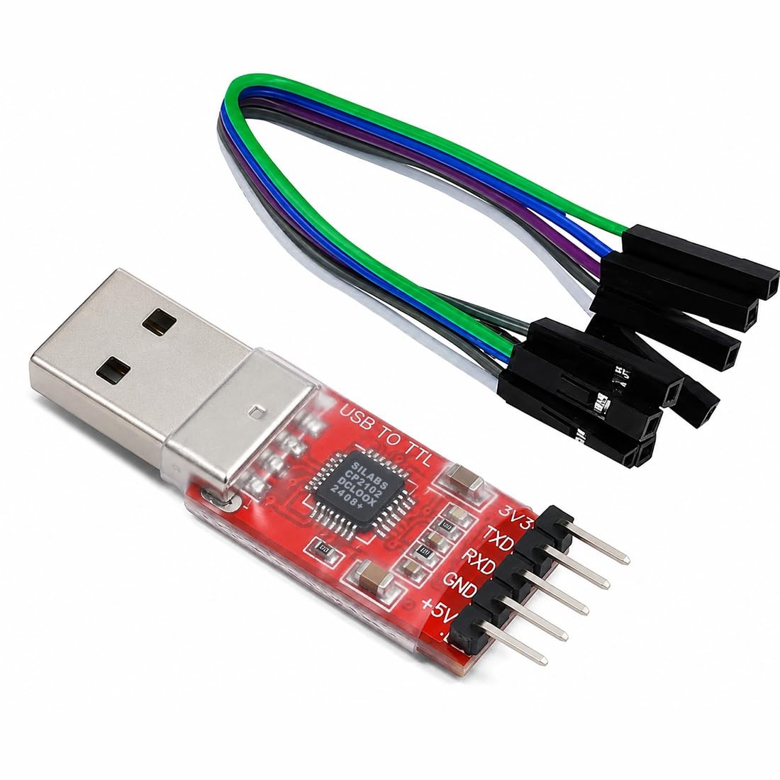 CP2102 USB to TTL Serial Adapter USB 2.0 5Pin UART Converter 3.3V/5V 1 PCS
