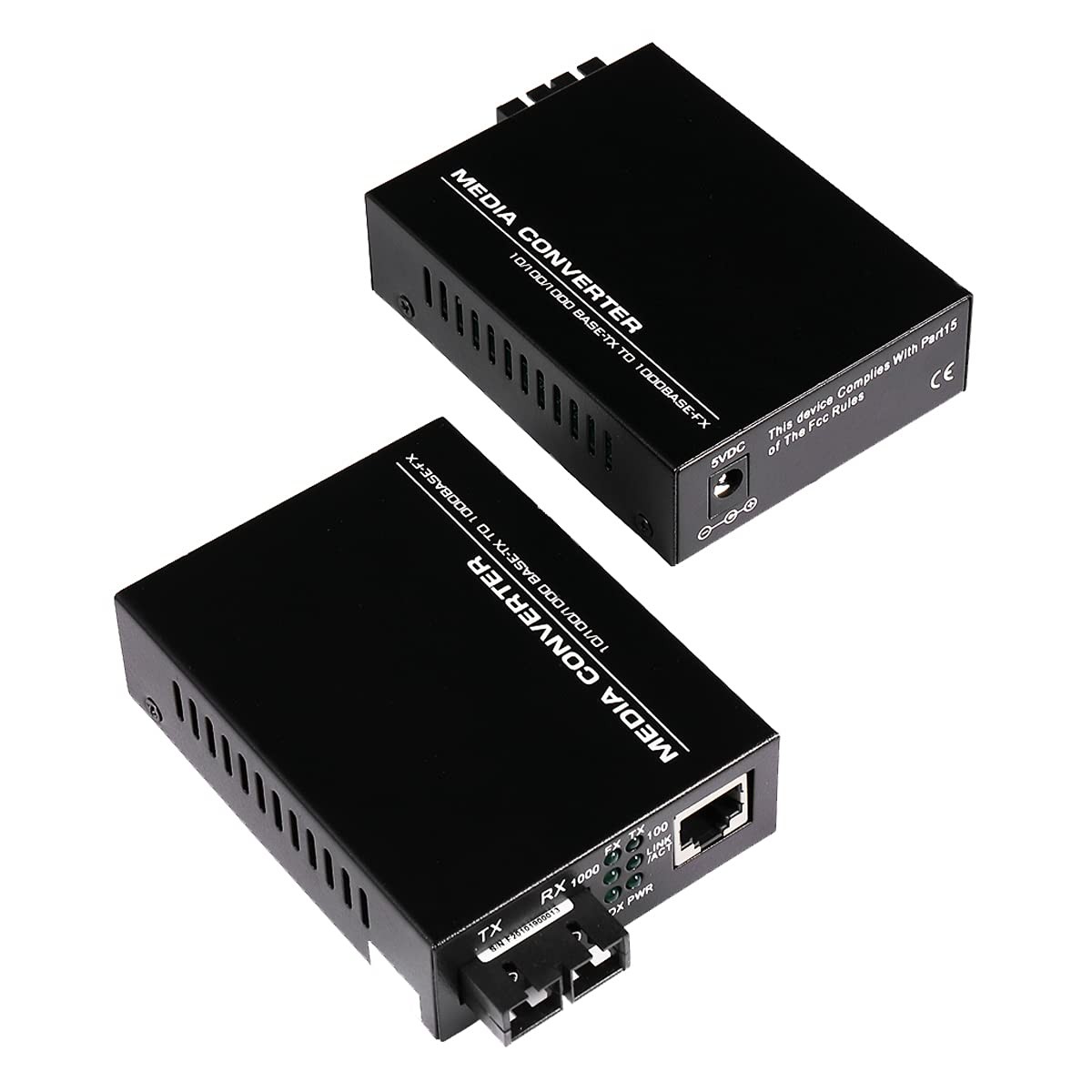 Pair Bidi Single Mode Dual SC Fiber Gigabit Fast Ethernet Media Converter 30km