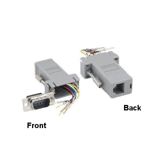 10PCS DB9 Male to RJ-12(6P6C) Female Modular Adapter Converter Serial Connection
