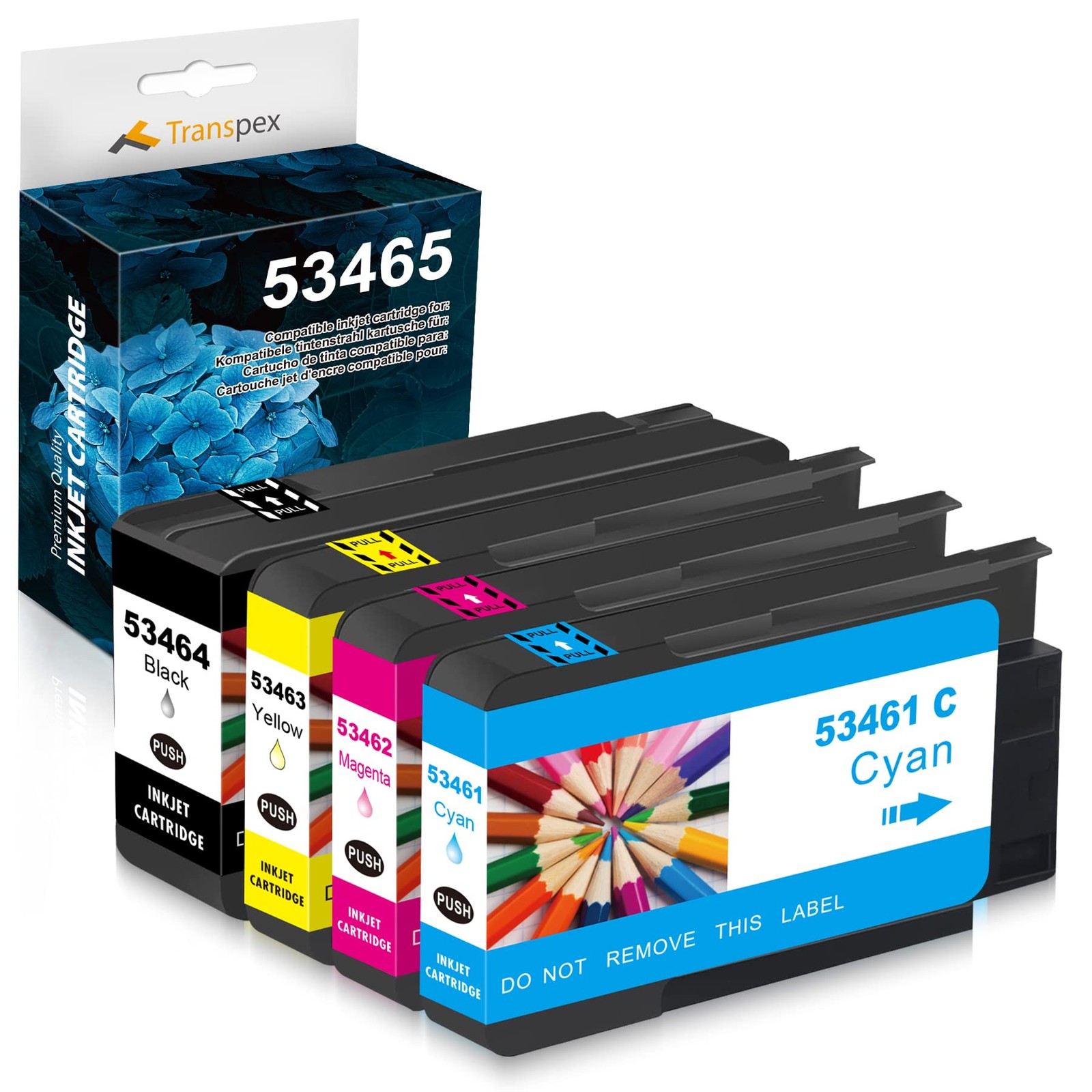Compatible Ink Cartridge Replacement 53465 53461 53462 53463 53464 LX1000 4 Pack