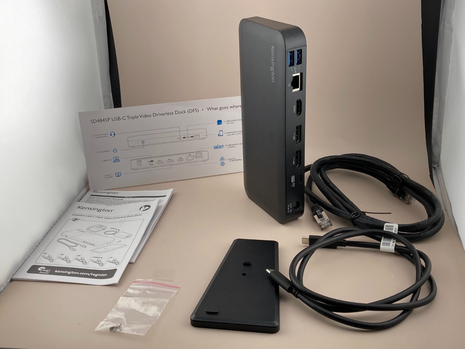 Kensington SD4850P USB-C Docking Station Dual 4K 100W PD (K34115NA) NO POWER SUP