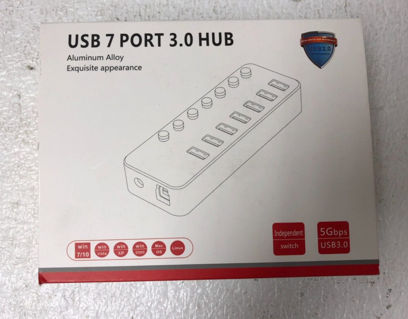 USB 3.0 Hub RSHTECH 7 Port Powered USB Hub Expander (RSH-518)