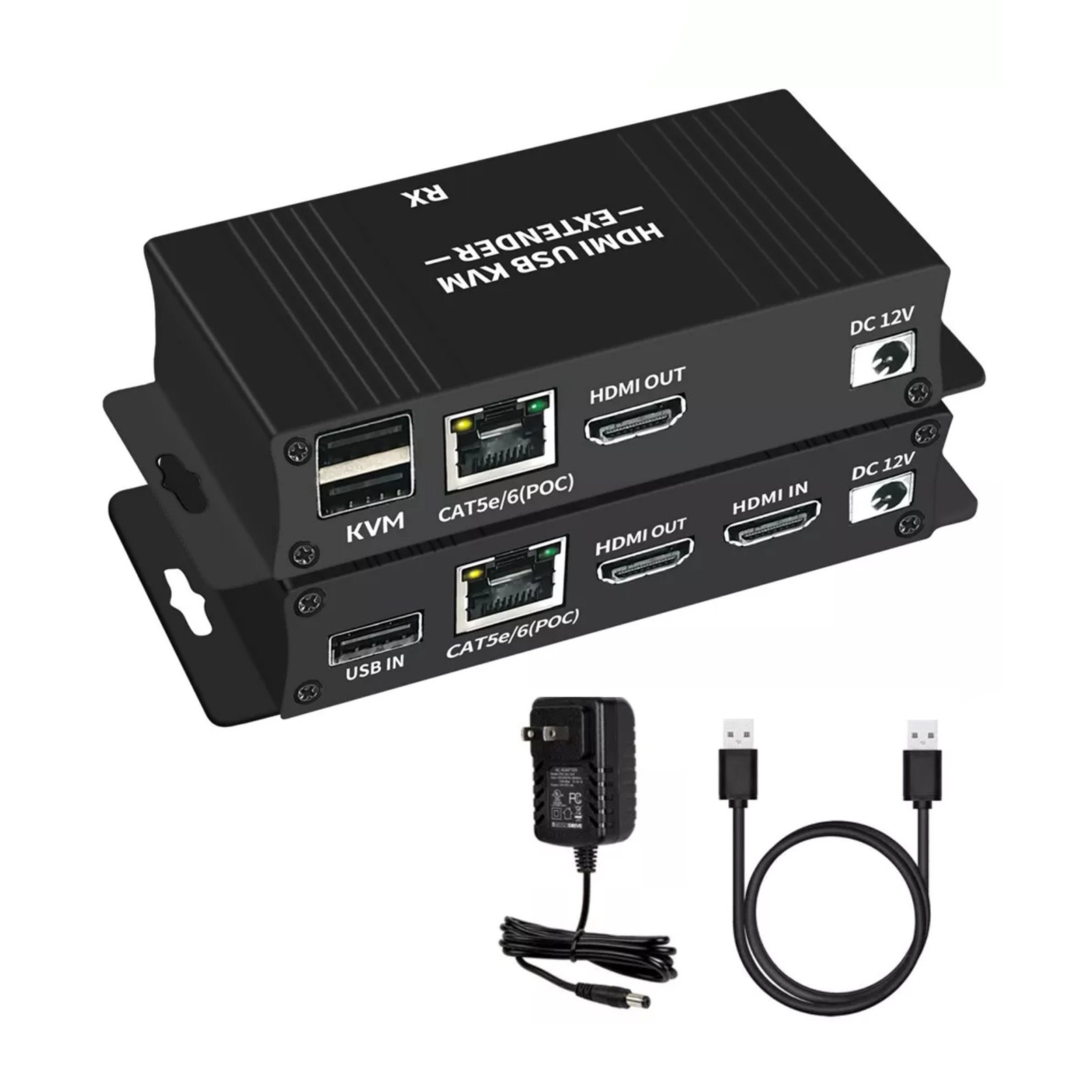 Plug & Play 60M HDMI KVM Extender Over Ethernet Cat5e/6 HDMI USB RJ45 Extender