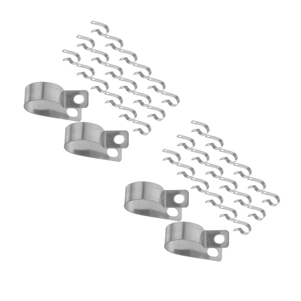 60 pcs Stainless Steel Cable Clamp, 3/4"/20mm R Type Screw Mounting Cable