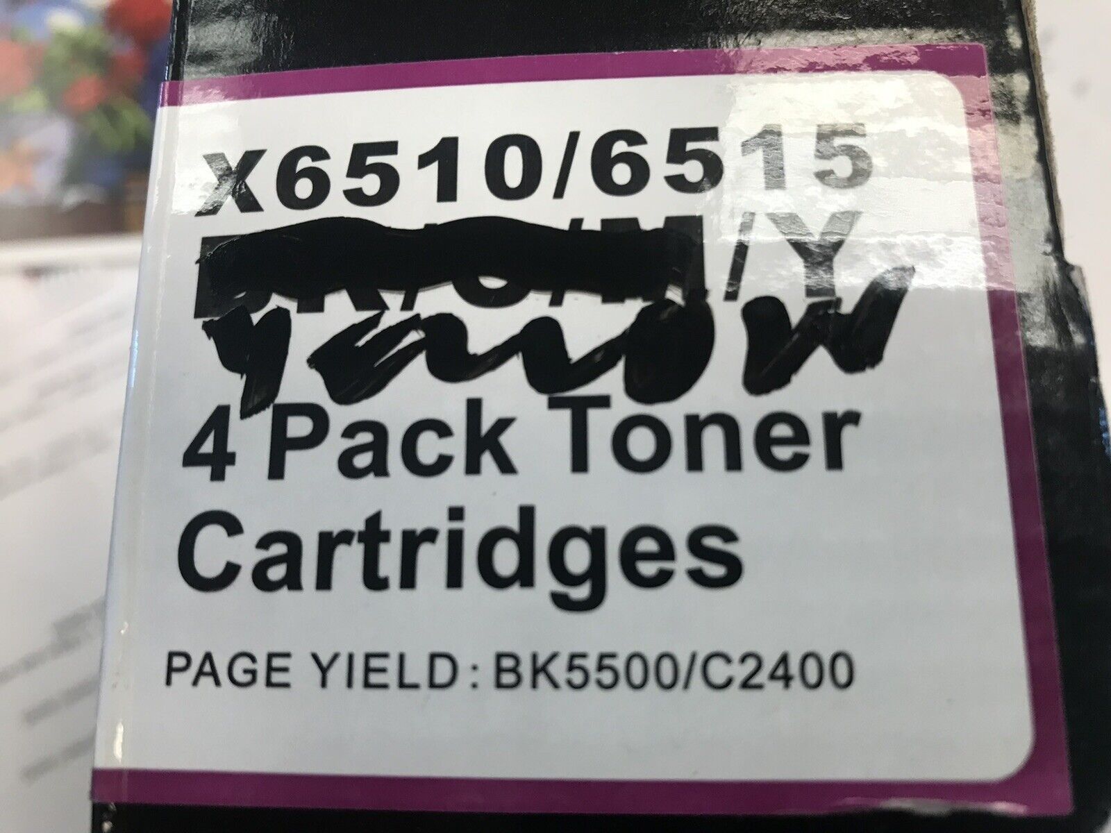 LxTek 4 Ylw toner cartridges X6510/6515