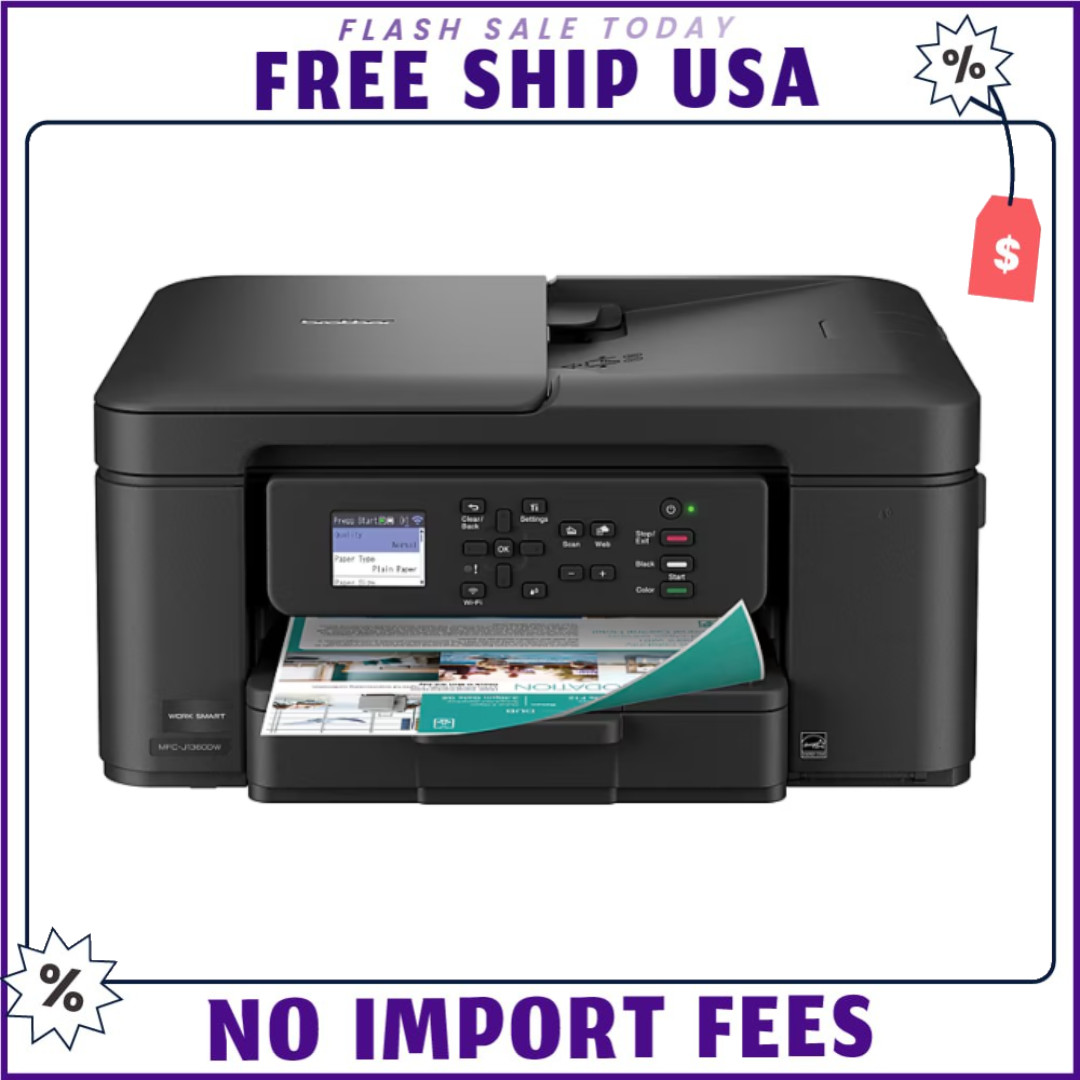 Brother Work Smart MFC-J1360DW Wireless Color All-In-One Inkjet Printer / NEW