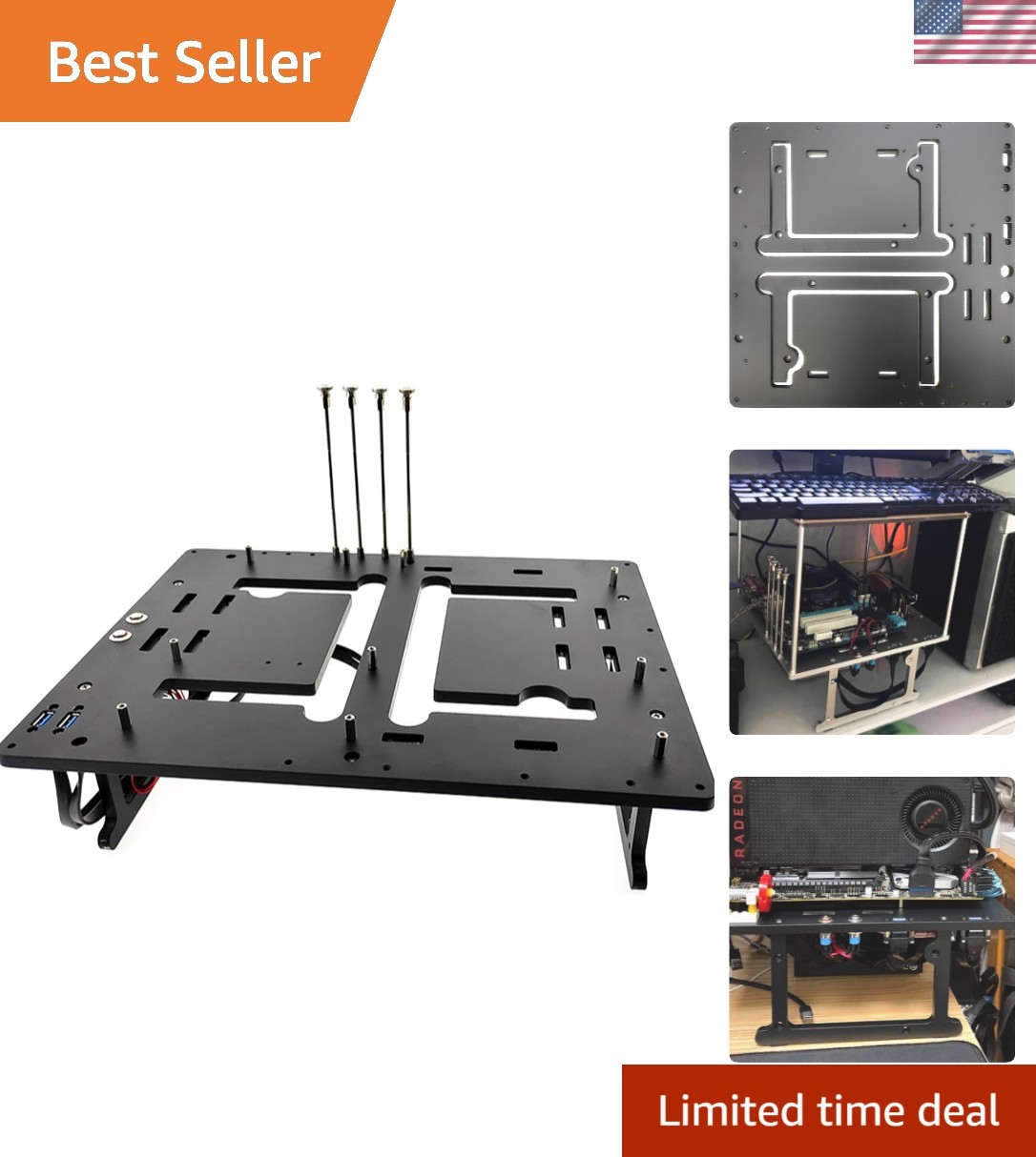 Open Air Frame Computer Case PC  Bench Aluminum Computer Cases Shell, Support...