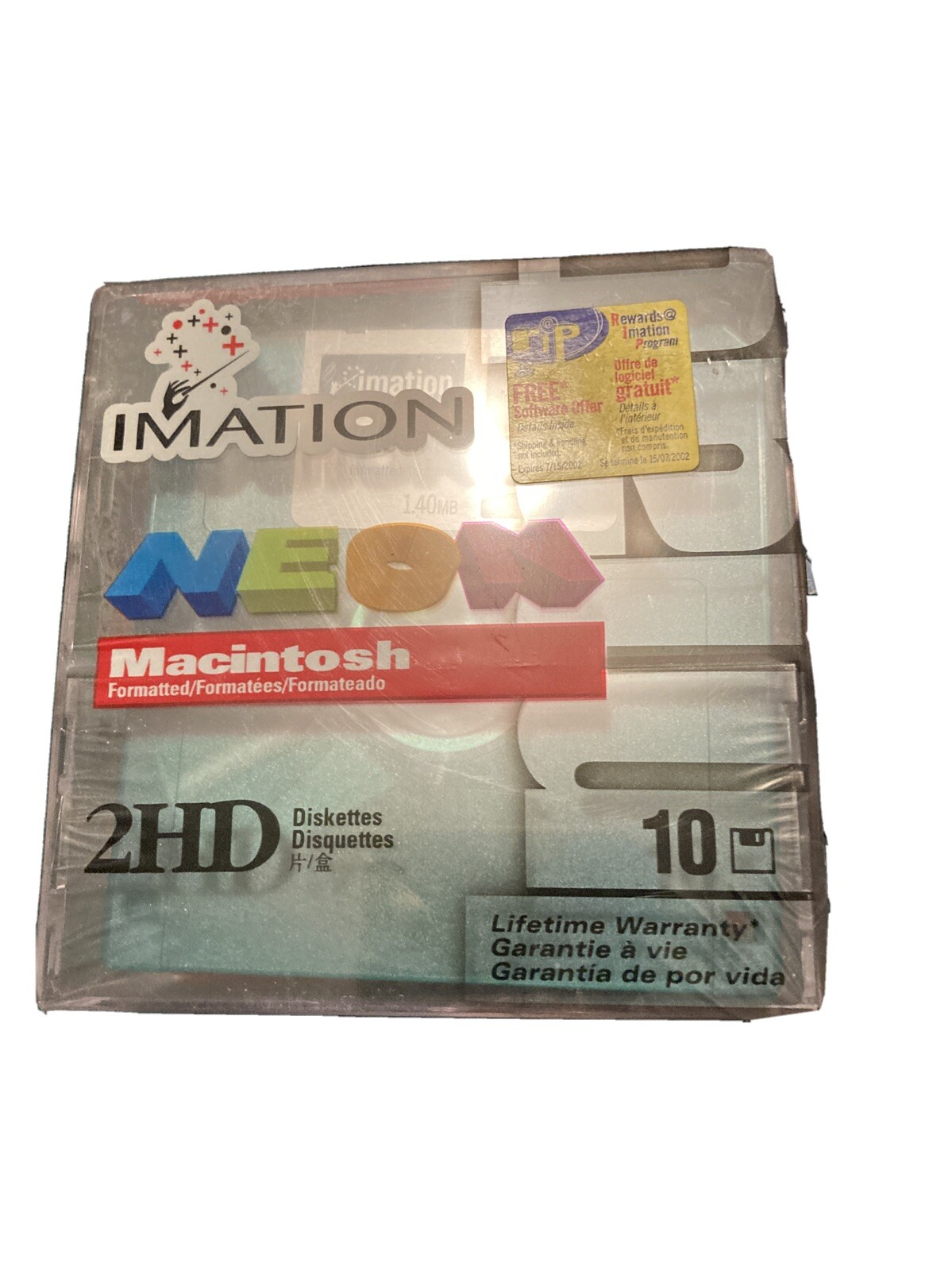 Imation Neon Macintosh 2hd Diskettes 10 Pack