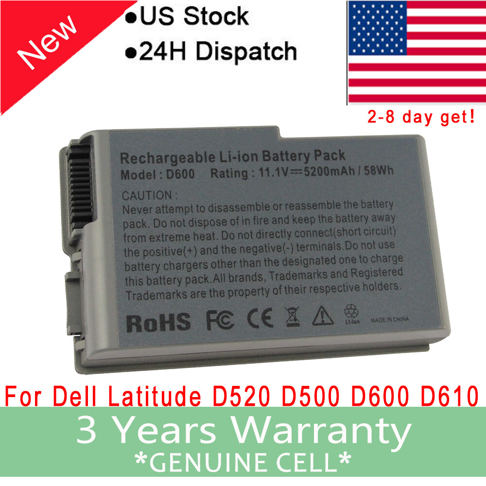 Fancy Laptop Battery for Dell Latitude D520 D500 D600 D610 C1295 New 6 Cell