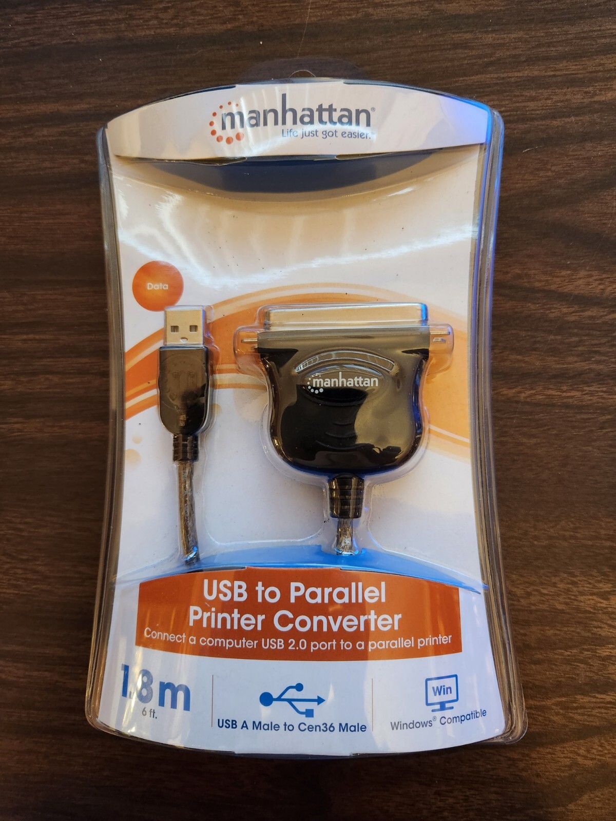 MANHATTAN USB TO PARALLEL PRINTER CONVERTER USB A MALE TO CENT36 MALE 317474