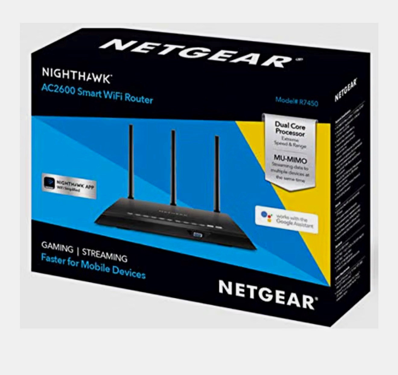 NETGEAR Nighthawk AC2600 R7450 Dual Band MU-MIMO Router, 4 LAN Ports