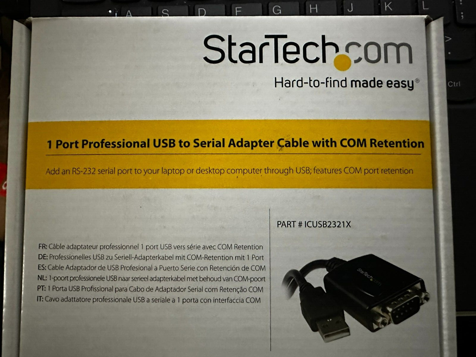 StarTech.com USB to Serial Adapter - 1 Port - COM Port Retention - Texas Instrum